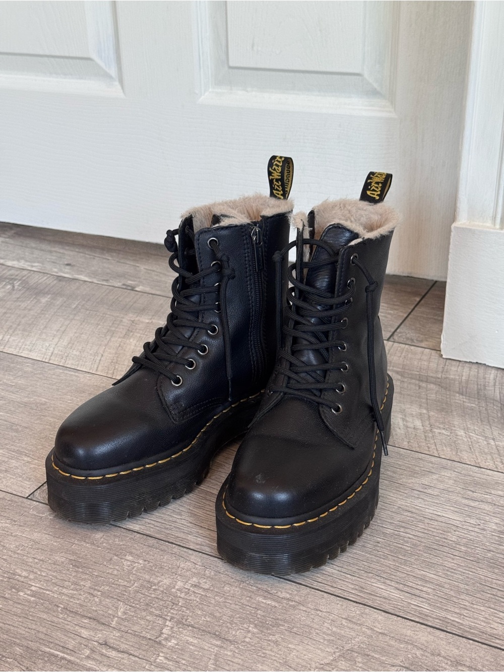 Dr. Martens Jadon Fur-Lined Platform 8-Eye Boot